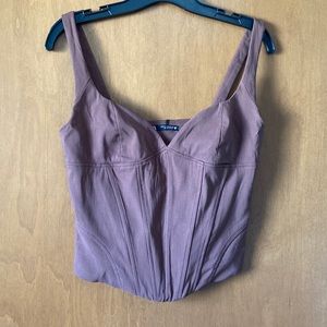 Chocolate brown corset top by Zara